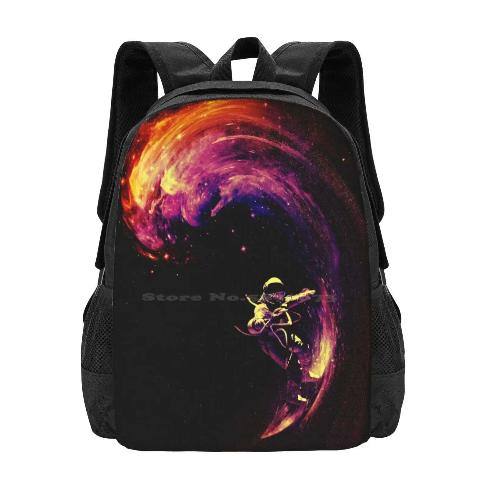 

Space Surfing New Arrivals Unisex Bags Student Bag Backpack Surfing Astronaut Galaxy Stars Cosmic Colors Nature Universe Wave