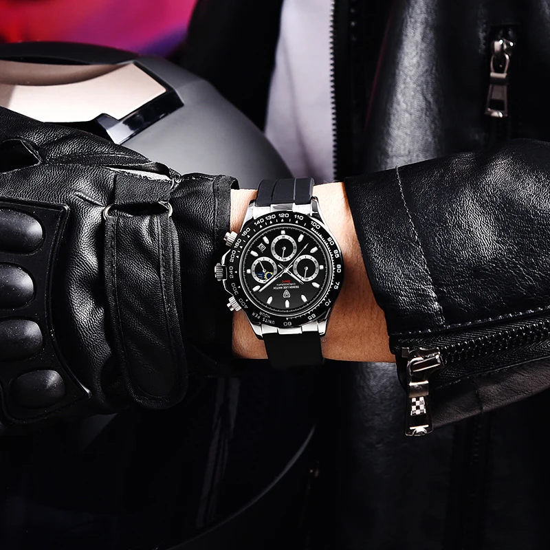 LIGE Men Watches Top Brand Luxury Panda Watch Sport Chronograph Fashion Man Quartz Wristwatch 30M Waterproof Luminous Date Clock