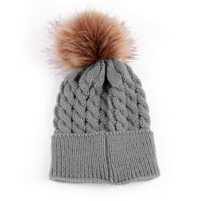 

Autumn Winter Children Knitted Hats Solid Color Unisex Baby Hat Accessories