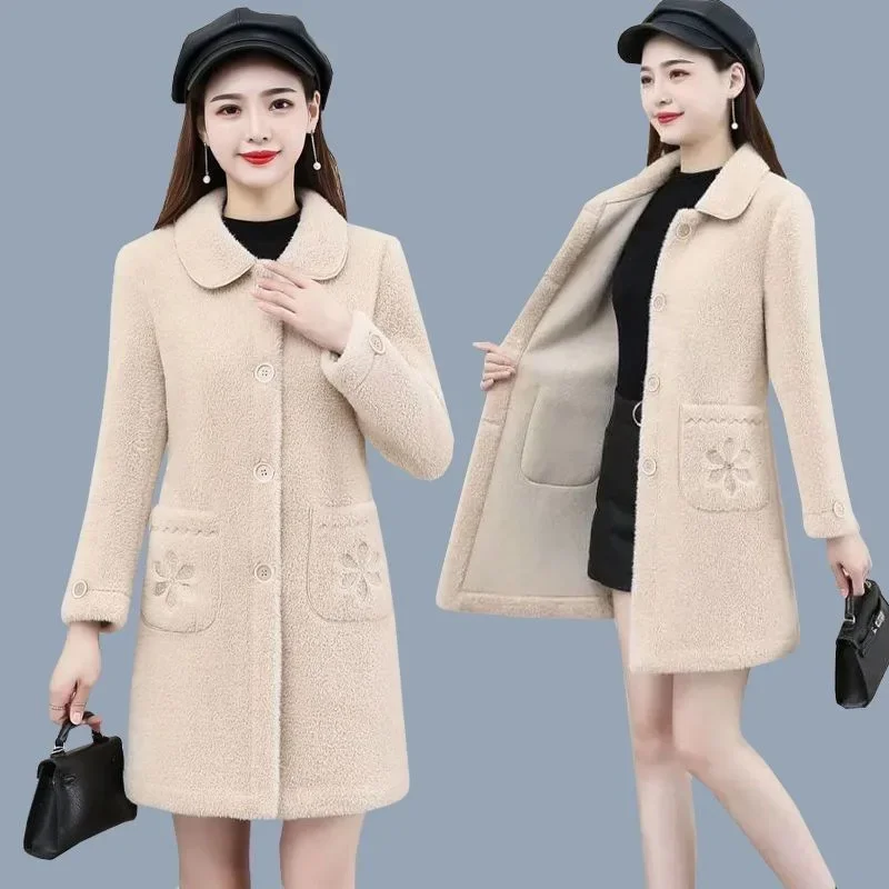 Стильная норковая куртка для женщин среднего и пожилого возраста свободный крой