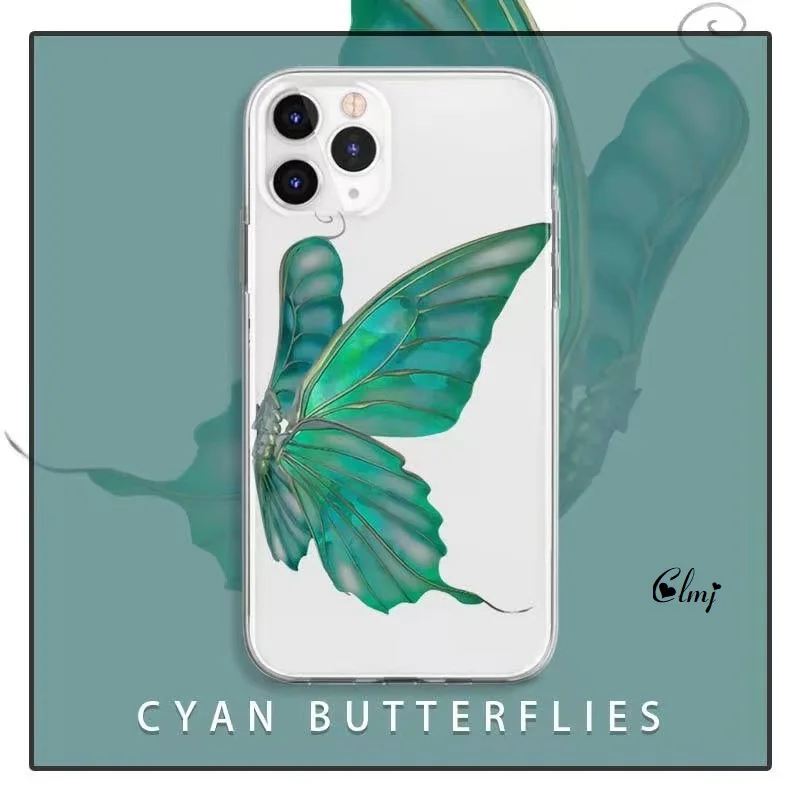 

Clmj Colorful Butterfly Phone Case For 12 Mini 13 11 XS XR For Samsung Galaxy S21 Plus S22 Ultra F52 Cute Animal Silicone Cover