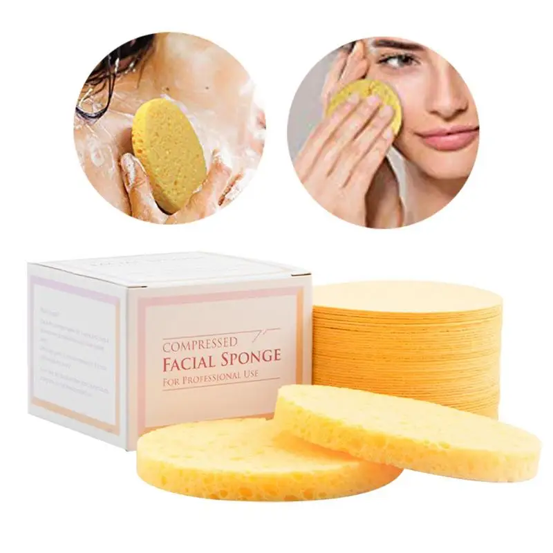 

Facial Sponges 50Pcs Natural Compressed Cellulose Face Sponge Reusable Face Pads Face Wash Pads Face Pads Cleansing Face Scrub