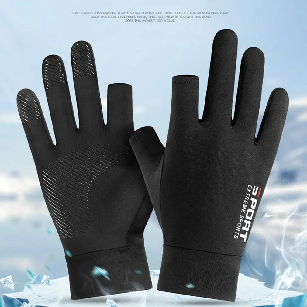 

Anti-Slip Breathable Fishing Gloves Two Finger Cut Durable Fishing Cycling Gloves Men Pesca Fitness Carp Fishing Accessories