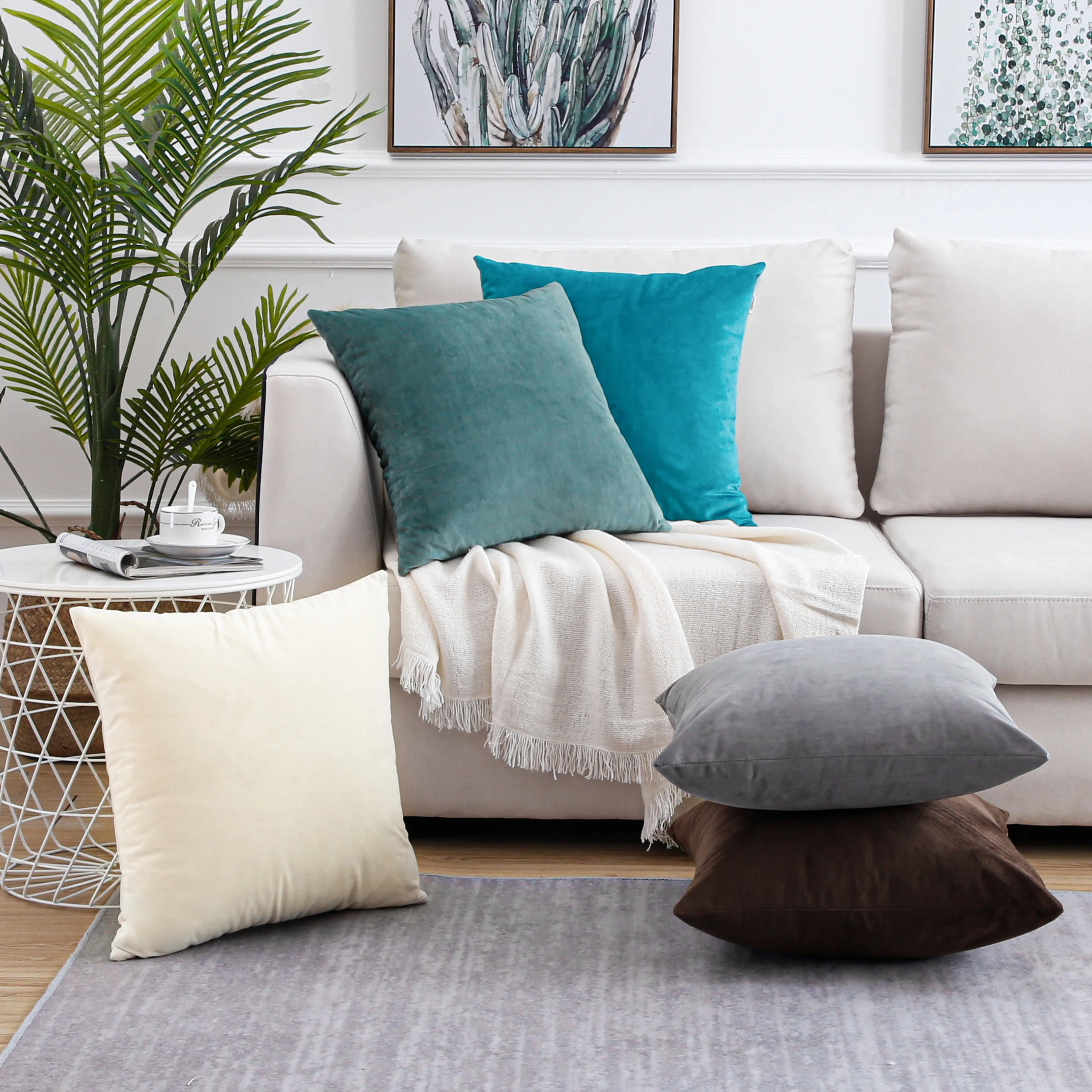 

Бархатная наволочка для подушки, сверхмягкая однотонная наволочка для дивана, стула, рождественских подушек, разные цвета