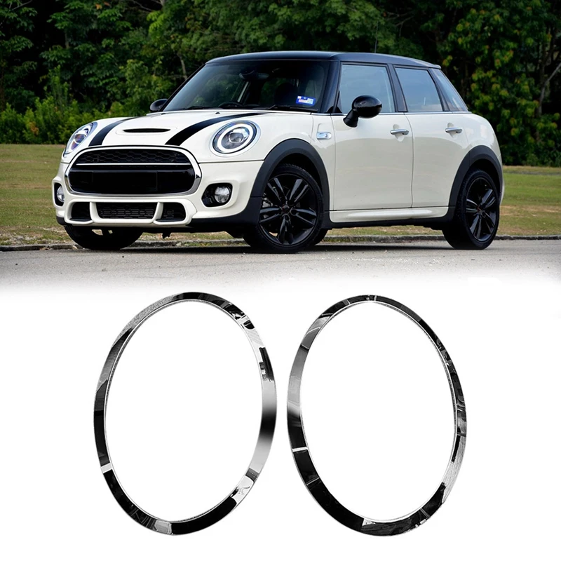 

For MINI Cooper F55 F56 F57 03-18 Chrome Left Right Front Headlights Frame Headlight Eyebrow Ring Cover Trim Replacement