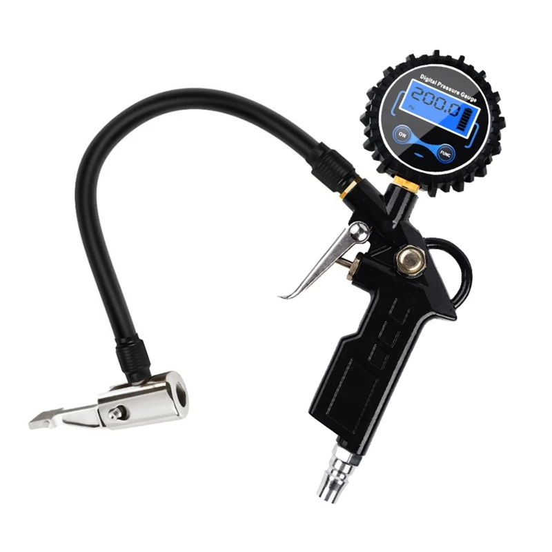 

Upgrade Digital Tire Pressure Gauge Air Chuck and Compressor Accessories LCD Display Heavy Duty LED Spotlight 200PSI