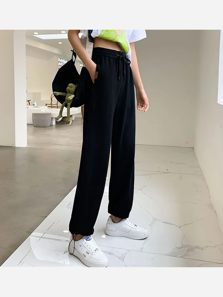 

Джоггерные спортивные брюки JESSIC, женские осенне-зимние Новые корейские модные повседневные свободные серые спортивные брюки с эластичным поясом, Новинка