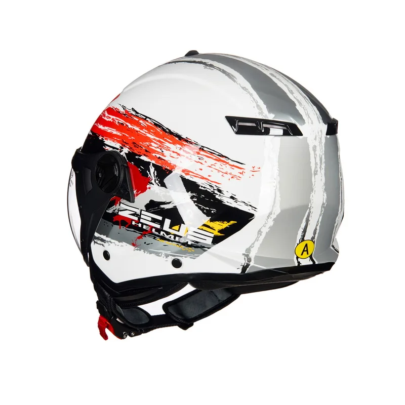 Мотоциклетный шлем с двойными линзами открытым лицом