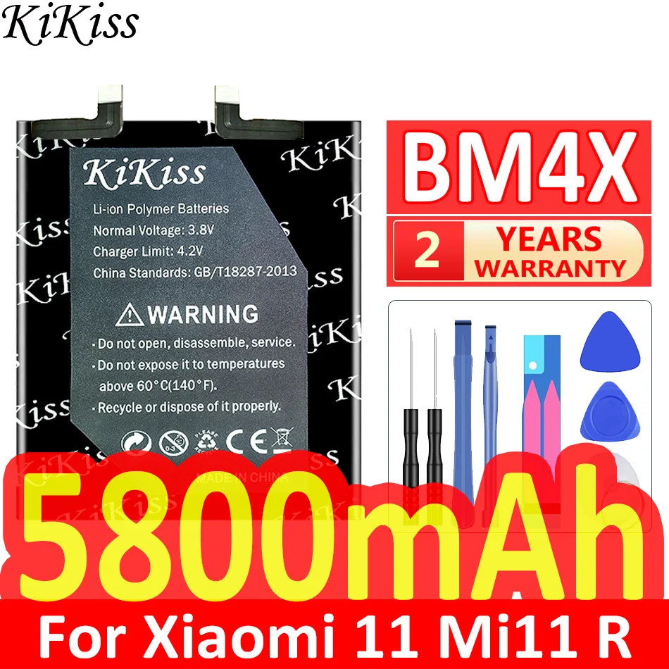 

KiKiss For Xiao Mi 5700mAh-5800mAh BM4X BM55 Battery For Xiaomi 11 For Xiaomi11 Mi11 R For Xiaomi 11 Pro 11pro Batteria