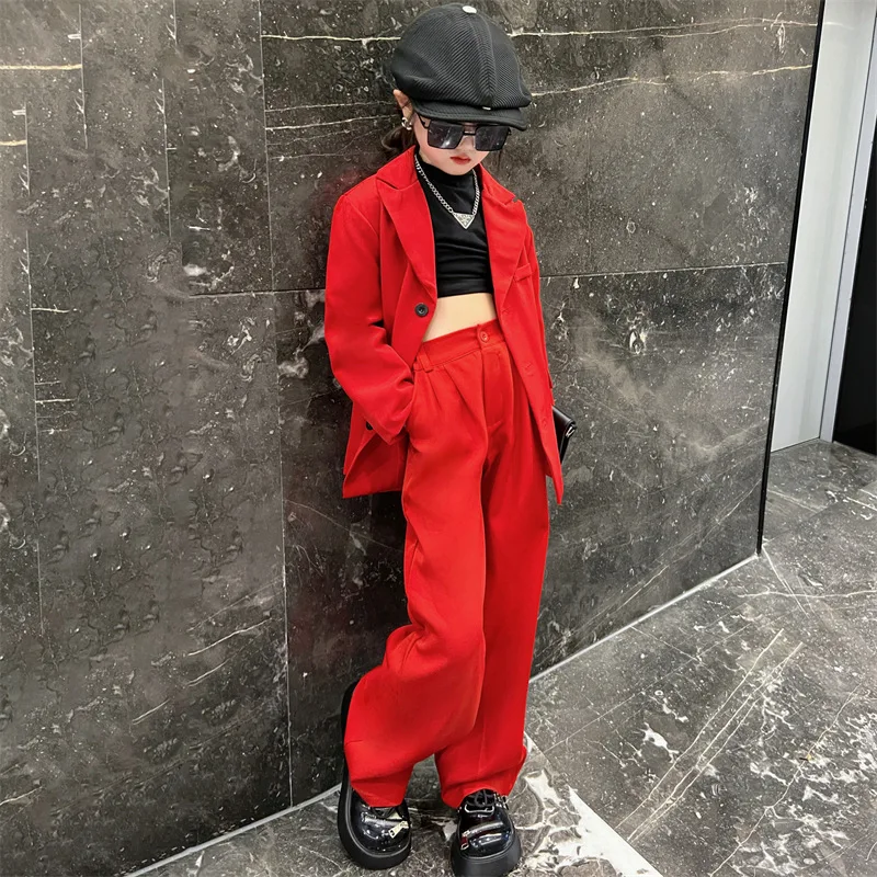 

Костюм школьный из блейзера и прямых брюк, на осень, 12-14 лет