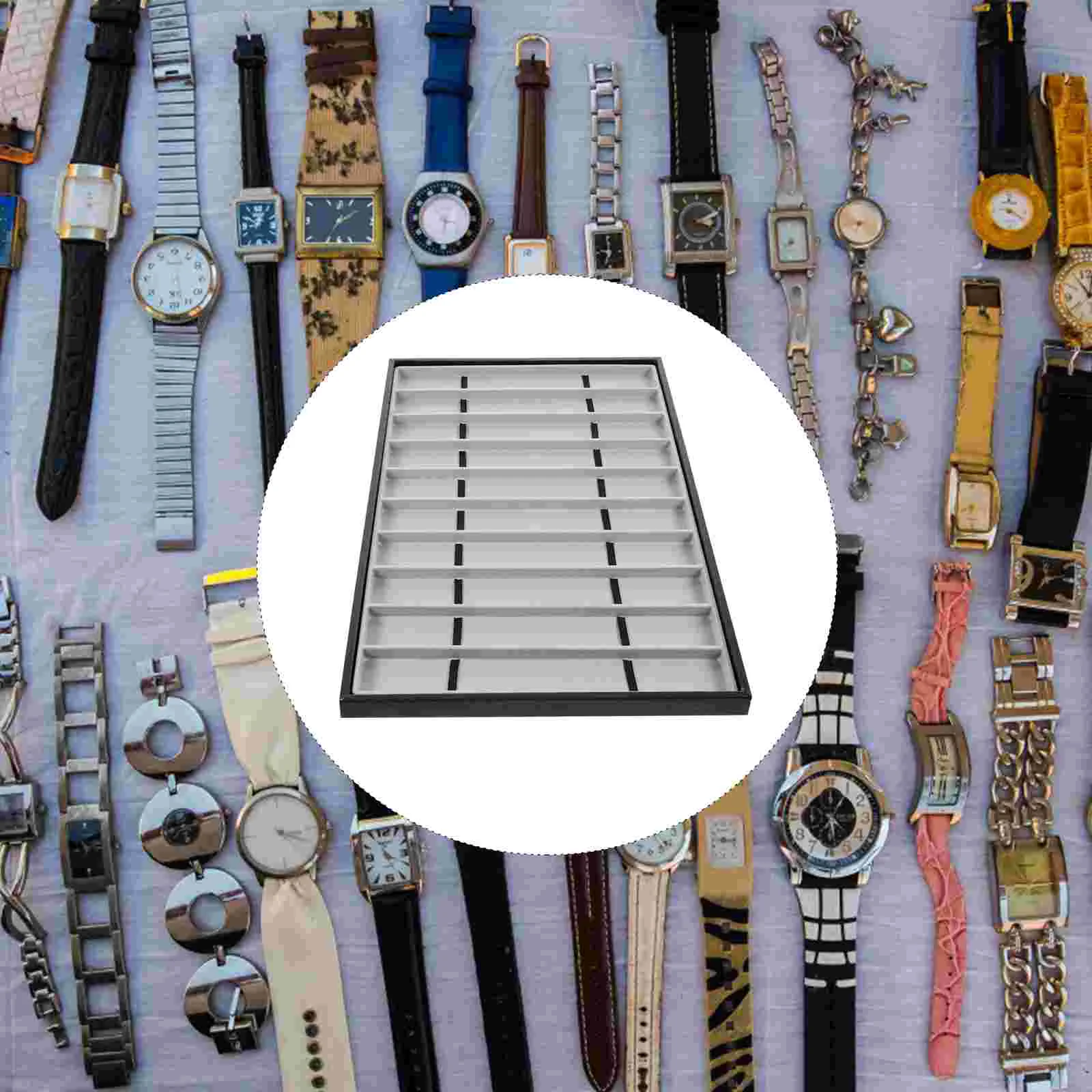 

Tray Watch Organizer Display Jewelry Wristwatchstorage Drawer Drawers Platter Bracelet Slots