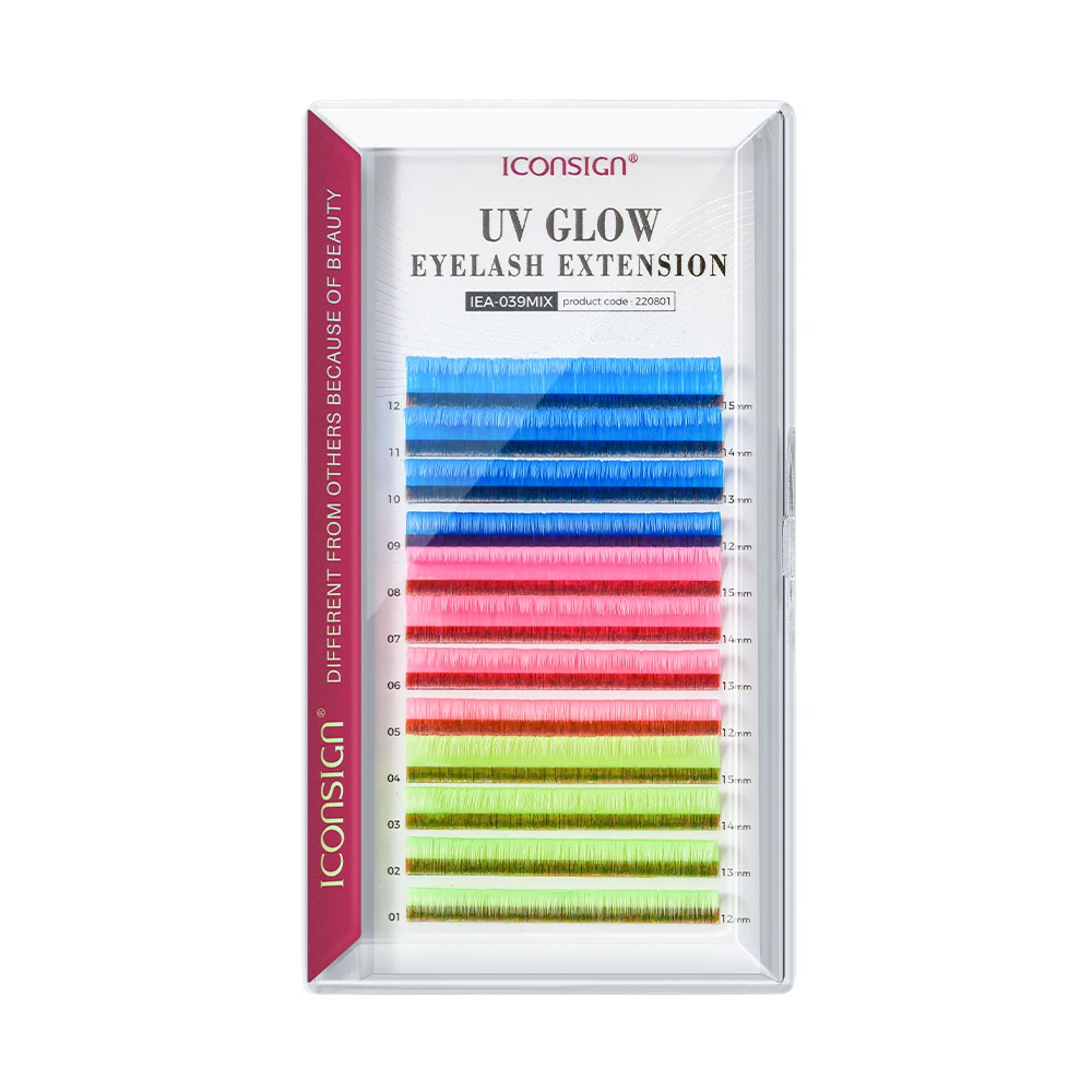 Ful Grafted Fake Eyelash Glow Under Ultraviolet Light Individual Eyelashes Eyelash Extension