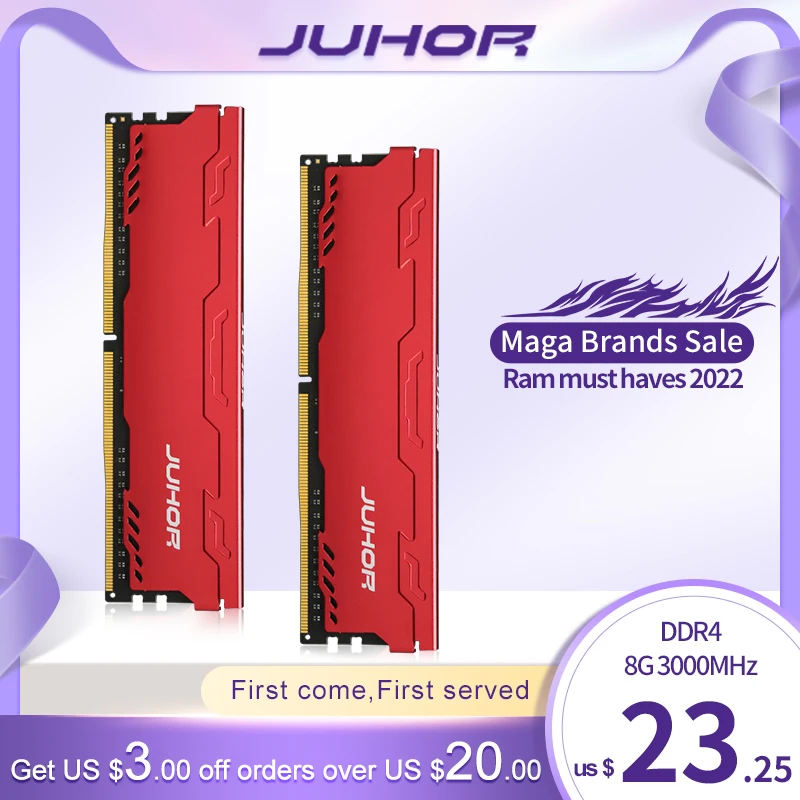 

JUHOR оперативная Память DDR4 8 Гб 3000 МГц 3200 МГц новая и оригинальная оперативная память для настольного компьютера