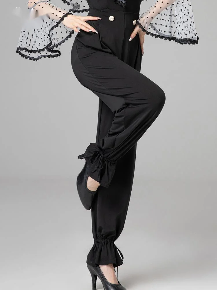 

Latin dance Pants Women 2023 New Modern Dance Waltz Dance Pants Ballroom Dance Pants Social Dance High Waist Leggings