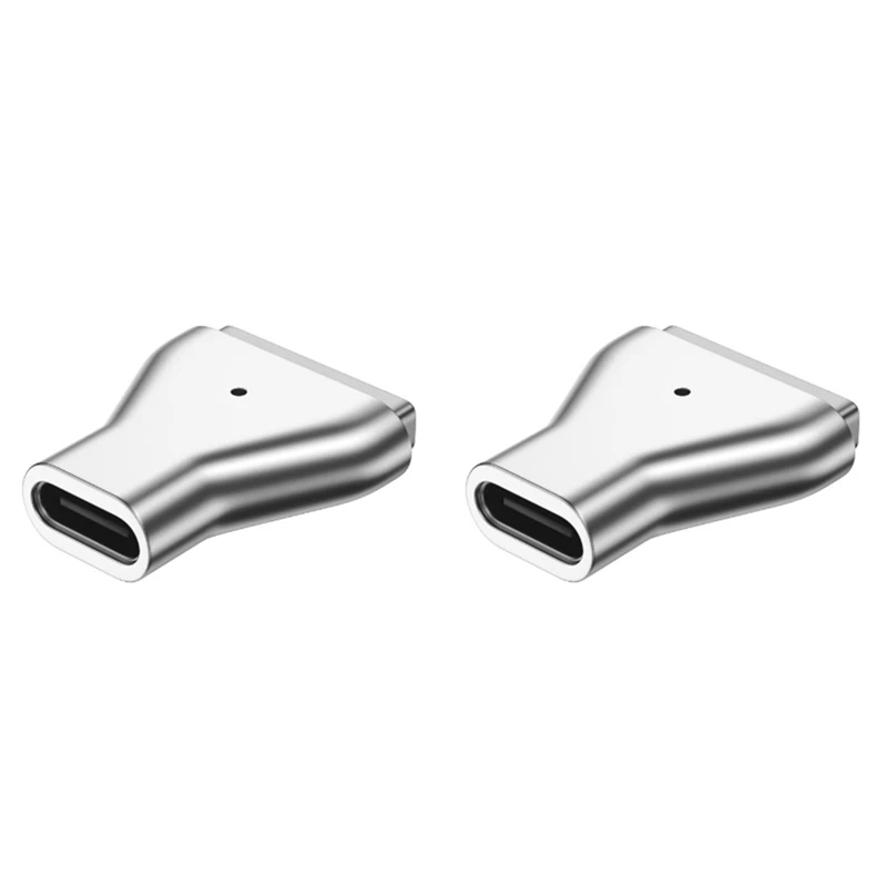 

2X 100W Alloy USB Type C Magnetic PD Adapter For Magsafe 2 Air Pro LED Indicator Fast Charging Plug Converter