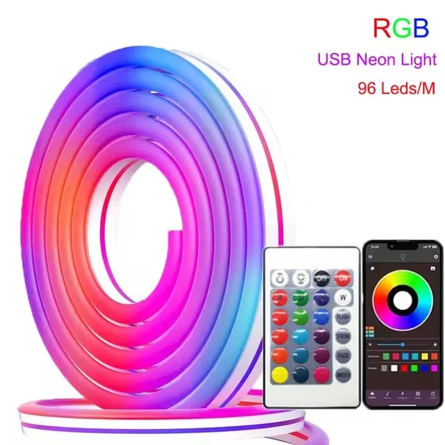 

RGB неоновая светодиодная лента ZAHORIO 5V 1M/2M/3M/5M