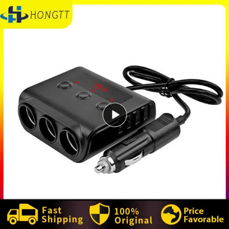 

Usb Heat Dissipation Hole Design Vehicle Led Light Display 4usb Three Hole Independent Switch Design Multifunctional Abs