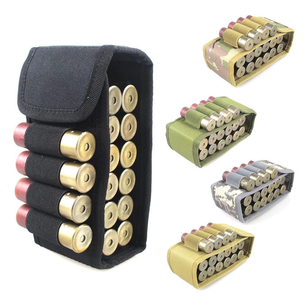 

2022 New Tactical 16 Rounds 12/20 Gauge Shotgun Shells Ammo Pouch Holder Molle Mag Pouches Foldable Cartridge Bag Bullet Package