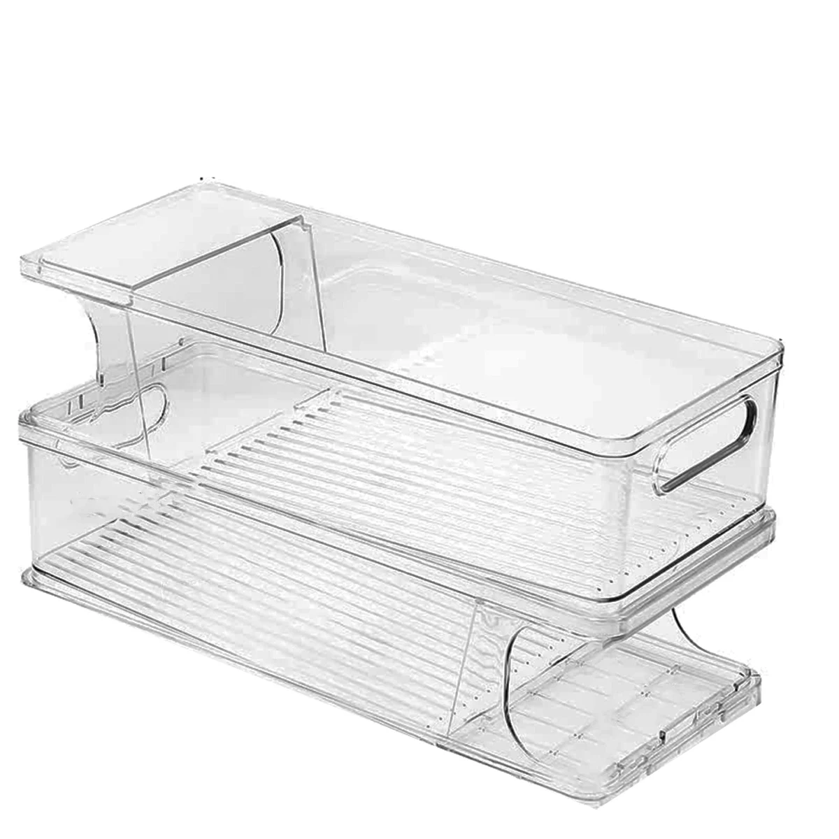 

2-Tier Stackable Soda Can Organizer for Refrigerator, Fridge Can Organizer Dispenser, Beverage Can Holder