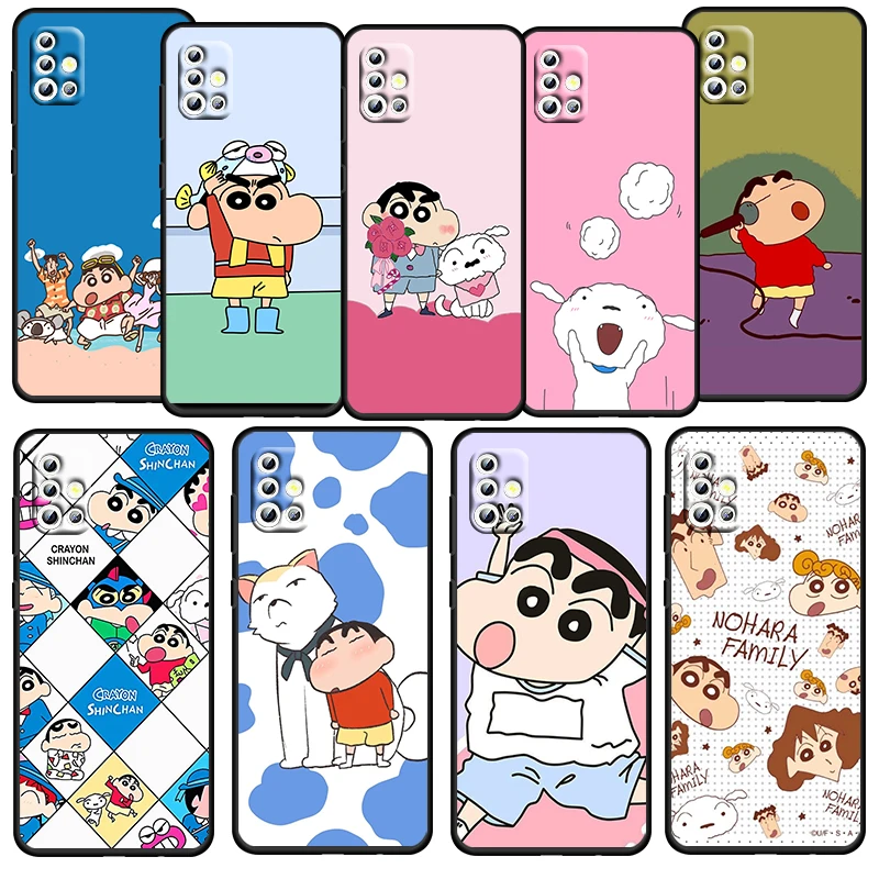 

Anime Crayon Shinchan For Samsung Galaxy A52S A72 A71 A52 A51 A12 A32 A21S 4G 5G Fundas Soft Black Phone Case Capa Coque Shell