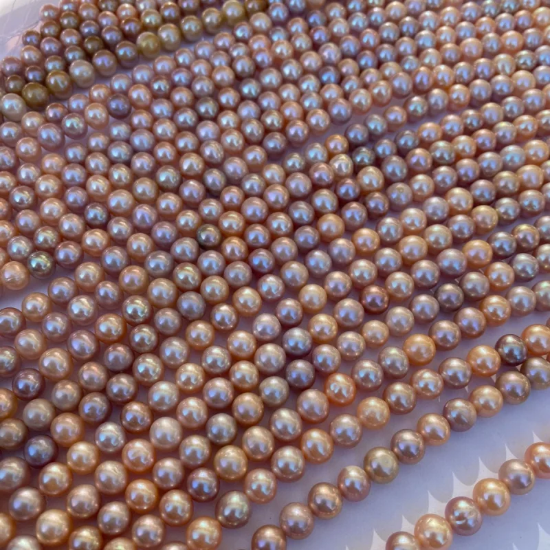 Яркий свет красочный 8 мм круг натуральный пресноводный настоящий жемчуг