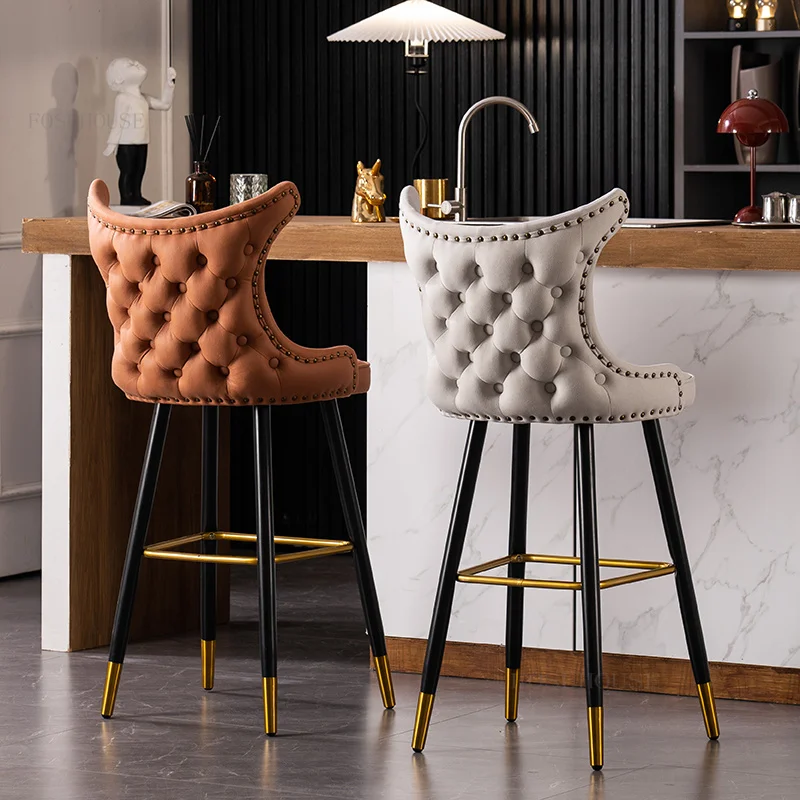 

Американские роскошные барные стулья для кухни, Современная Минималистичная спинка, барный стул, креативные дизайнерские табуреты для бара, товары для дома