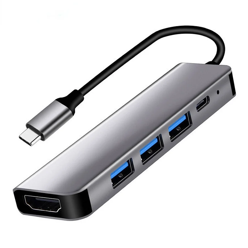 

5 In 1 USB Type C Hub 4K USB C Hub To Gigabit Ethernet Rj45 Lan Adapter for Mac Book Pro Thunderbolt 3 USB-C Charger PD