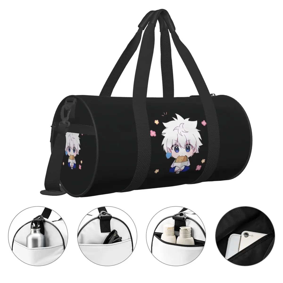 Фото Спортивная сумка The Hunters X Gon And Killua в стиле японского аниме, большая ретро-сумка для плавания и спортзала, портативная сумка для фитнеса для мужчин и женщин №4