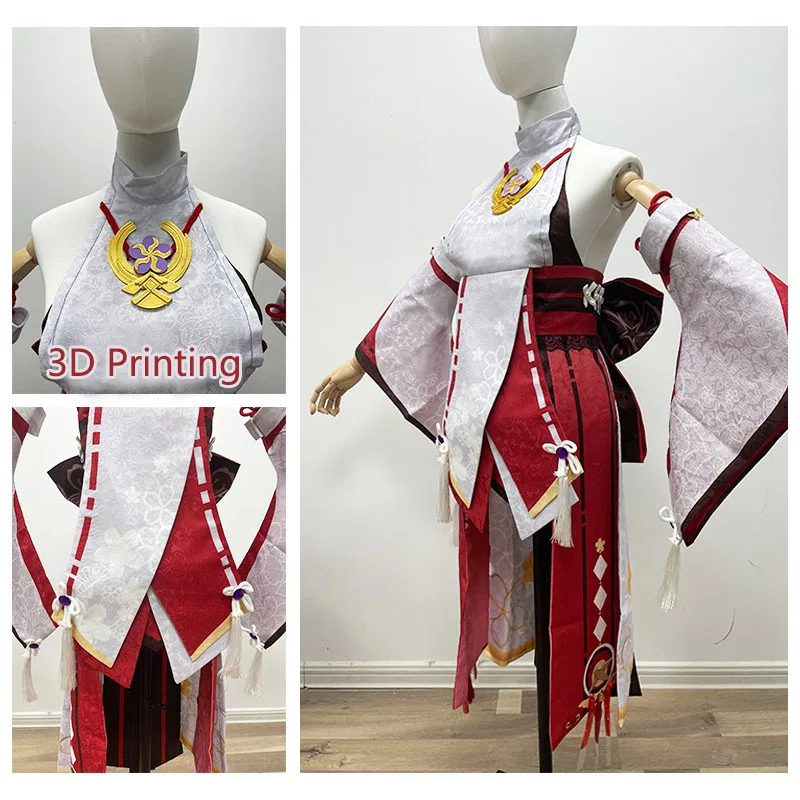 Костюм для косплея Genshin Impact Yae Miko Guuji kawaii Cos парики туфли аксессуары наряды костюмы