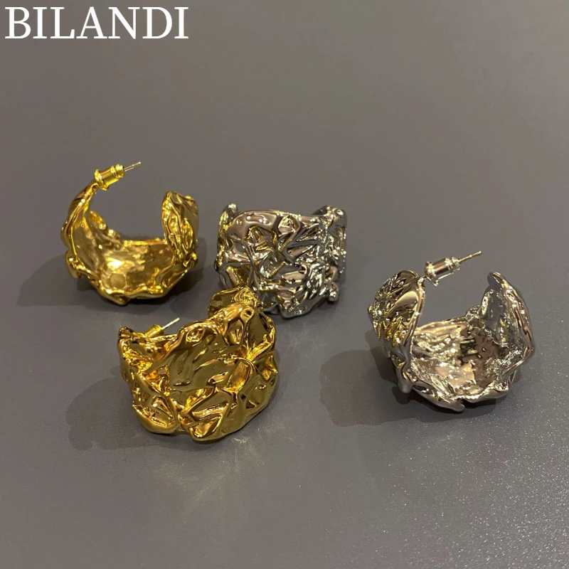 

Bilandi S925 needle Trendy Jewelry Irregular Earrings 2022 New Trend Vintage Temperament Drop Earrings For Girl Lady Gifts