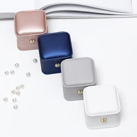high quality square wedding pu earrings ring box amazing engagement party earring jewelry display gift case