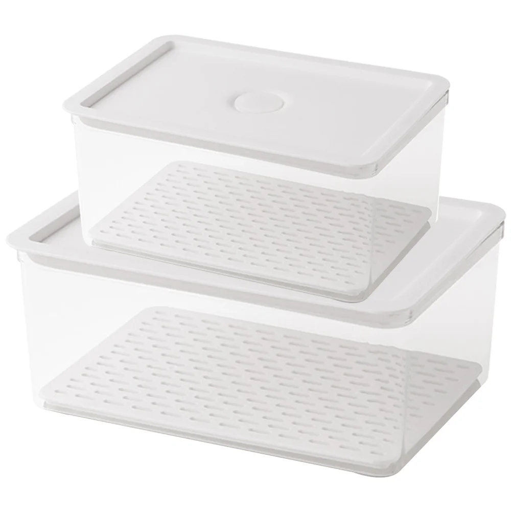 

2Pcs Keeping Fridge Storage Storage Container Fridge Sealed Container for Kitchen Bread Grains