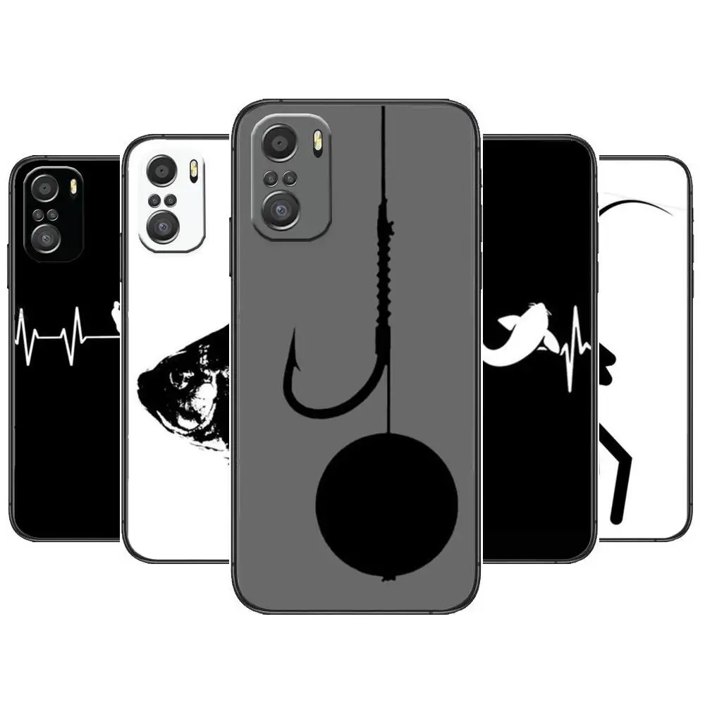 

Carp Fishing Fish Phone Case For xiaomi mi 11 Lite pro Ultra 10s 9 8 MIX 4 FOLD 10T 5g Black Cover Silicone Back Prett