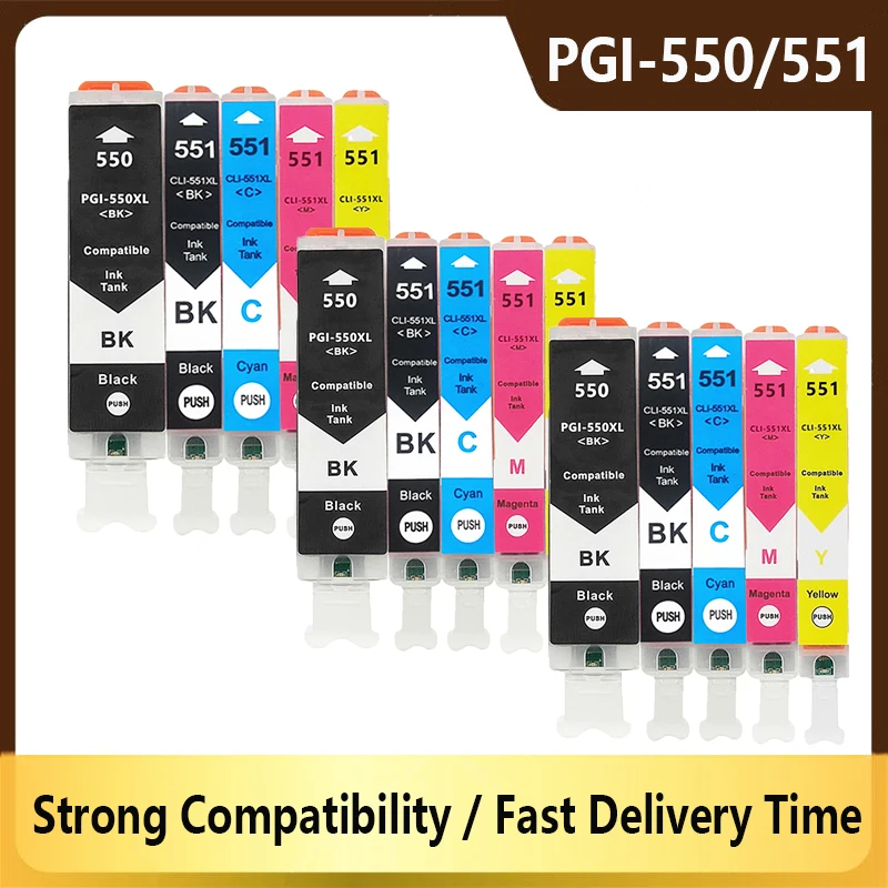 Совместим с картриджем PGI 550 PGI-550 CLI-551 PGI550 CLI551 для принтера Canon PIXMA MG6350 7150 7550 IP8750