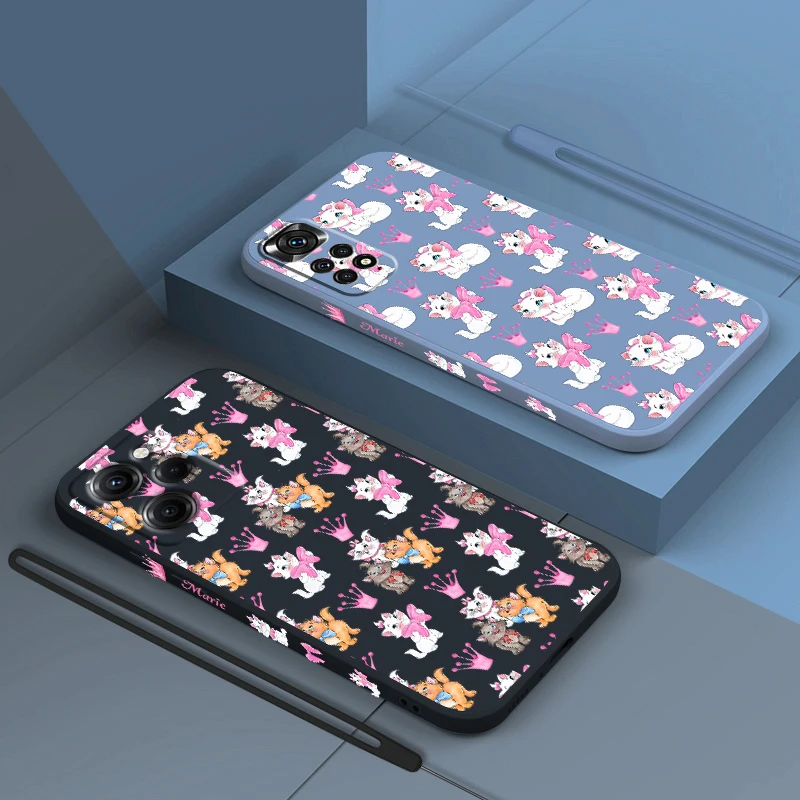 

Marie Cat Cartoon For Xiaomi Redmi Note 12 11 11T 10 10S 9 9S 9T 8 8T 7 Pro Plus Speed Liquid Left Rope Phone Case