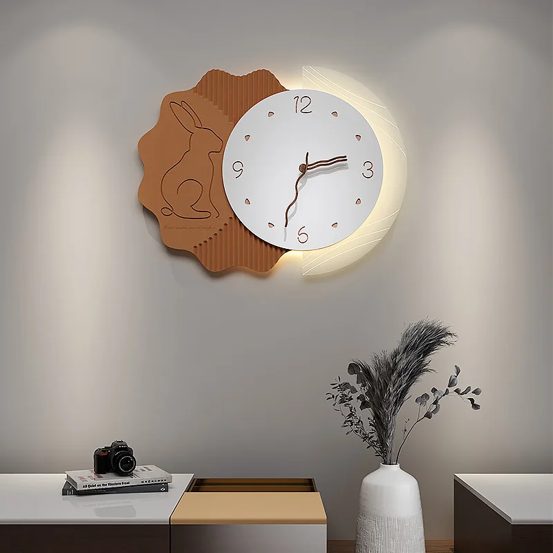 

Modern Large Wall Clock Art Living Room Clock Silent Luminous Wall Clock Creative Esigner Duvar Saatleri Room Decoration HY50WC