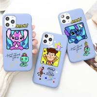disney stitch toy story phone case for iphone 13 12 mini 11 pro max x xr xs 8 7 6s plus candy purple silicone cover