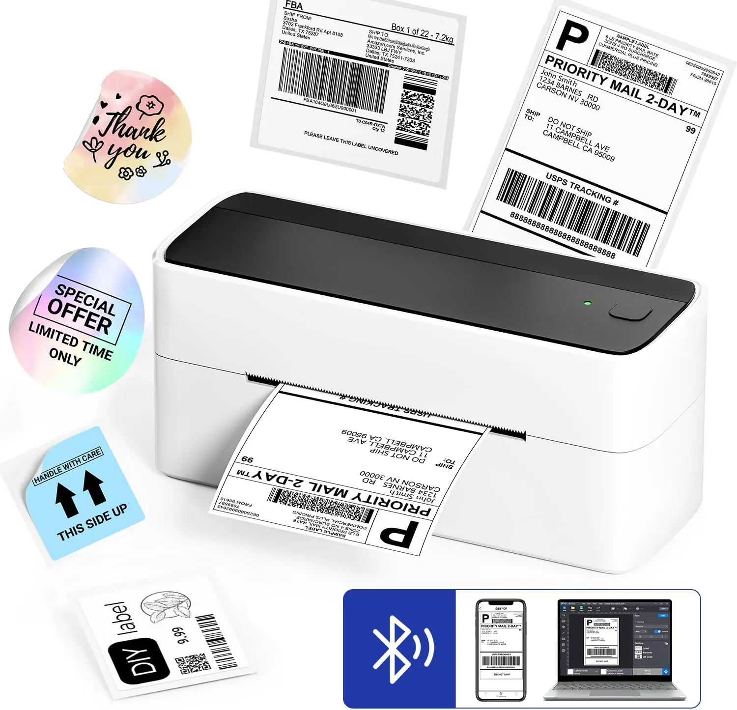 Phomemo 241 BT Bluetooth Термопринтер для печати этикеток, беспроводной  принтер для доставки, маленький бизнес для IOS, ПК и телефона