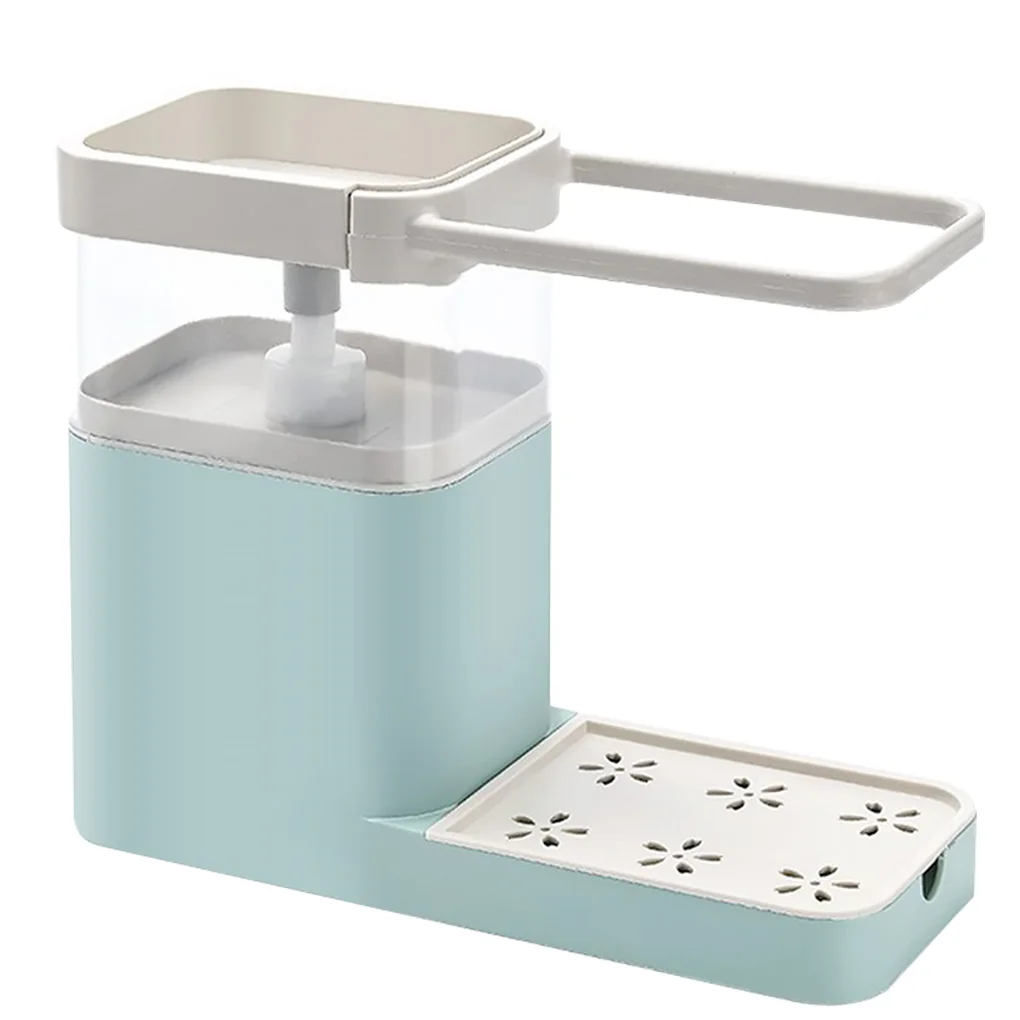 

Губчатый дозатор дренаж для мыла два в одном, диспенсер с губчатым насосом, стеллаж для протирания, вешалка для посуды, полотенец, кухонный д...