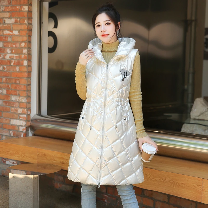 

Warm Waistcoat Women Vest 2022 New Thick Vests Women's Sleeveless Coat Spring And Autumn Long Slim Hooded Jacket Female Jackets