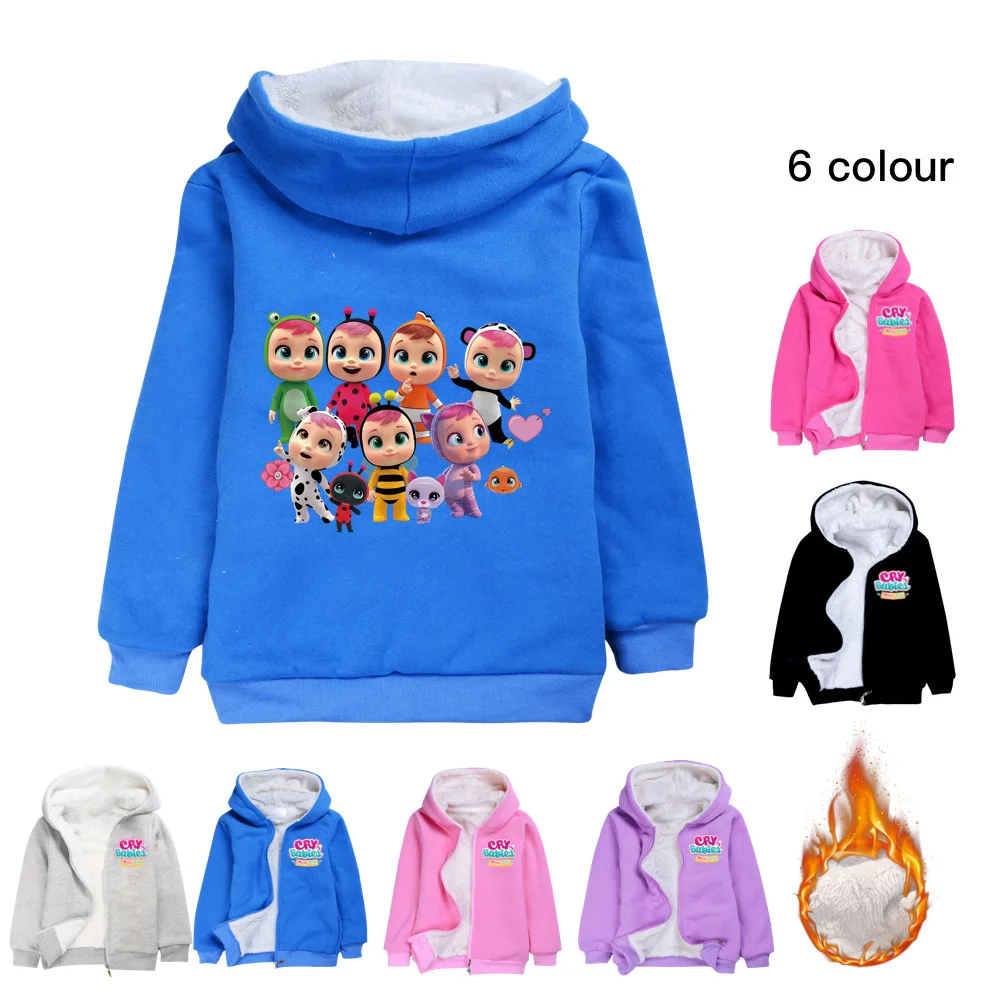 

2022 new Disney cry babies cartoon printing children's clothing zipper cardigan thick coat boys and girls winter cotton coat