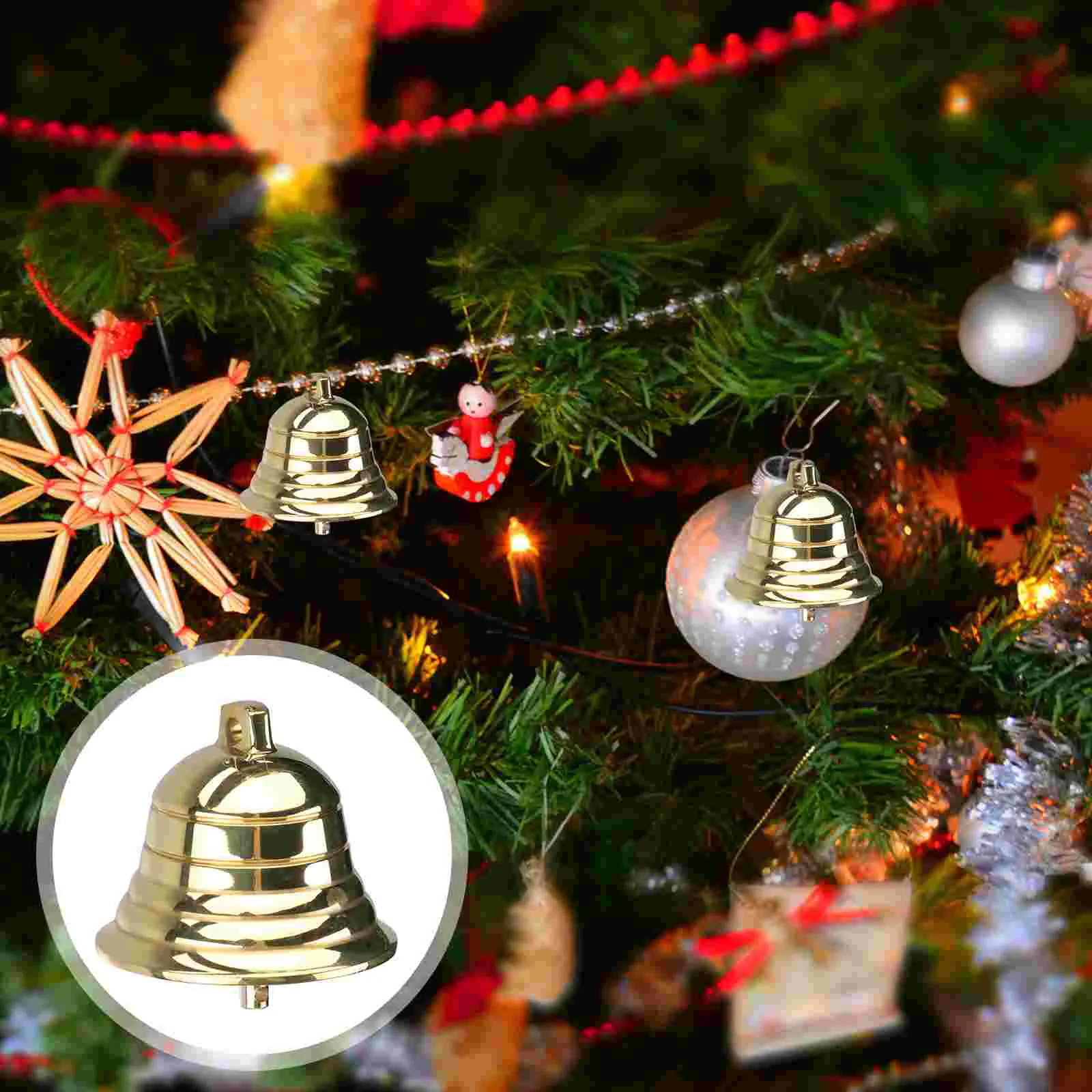 

Bells Bell Christmas Jingle Door Tree Crafts Ornaments Brass Ornament Decor Holiday Opening Metal Gold Party Vintage Decorative