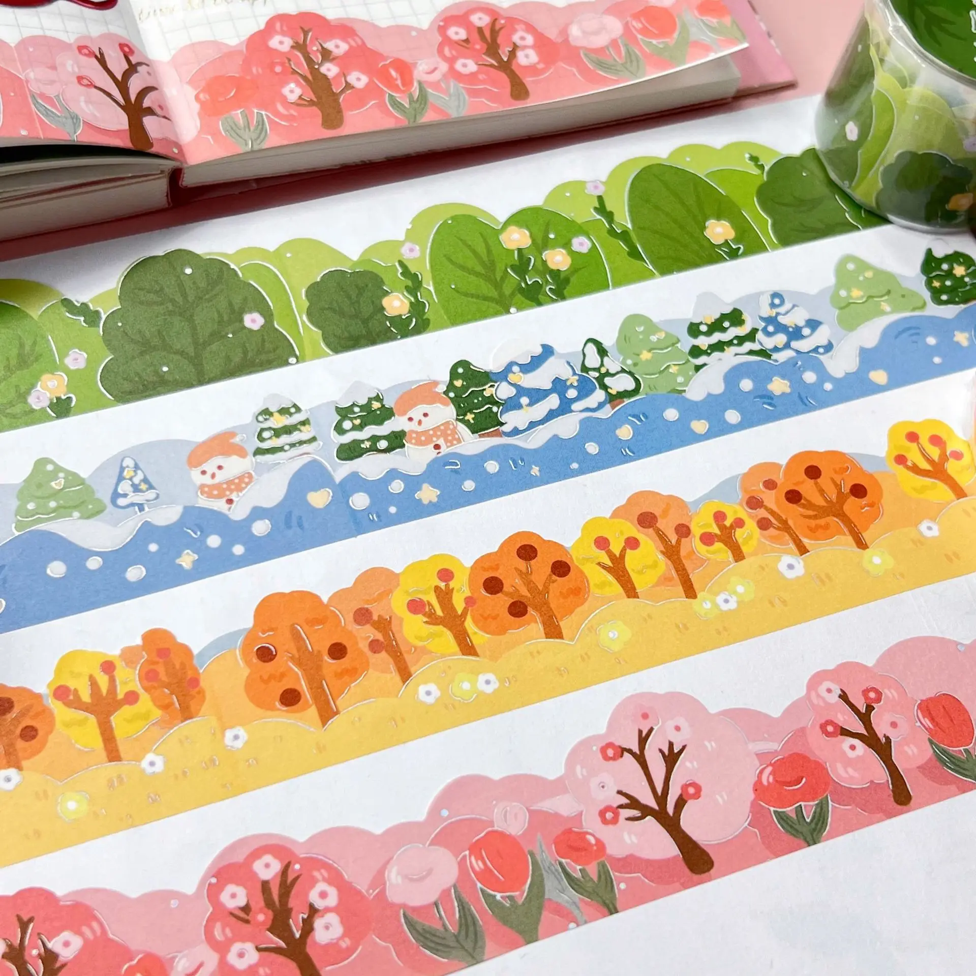 

4PCS/LOT Lovely Seasons Cute Wide Washi Tapes Set 30mm*3M DIY Scrapbooking Journaling Diary Decoration Supplies Free Shipping