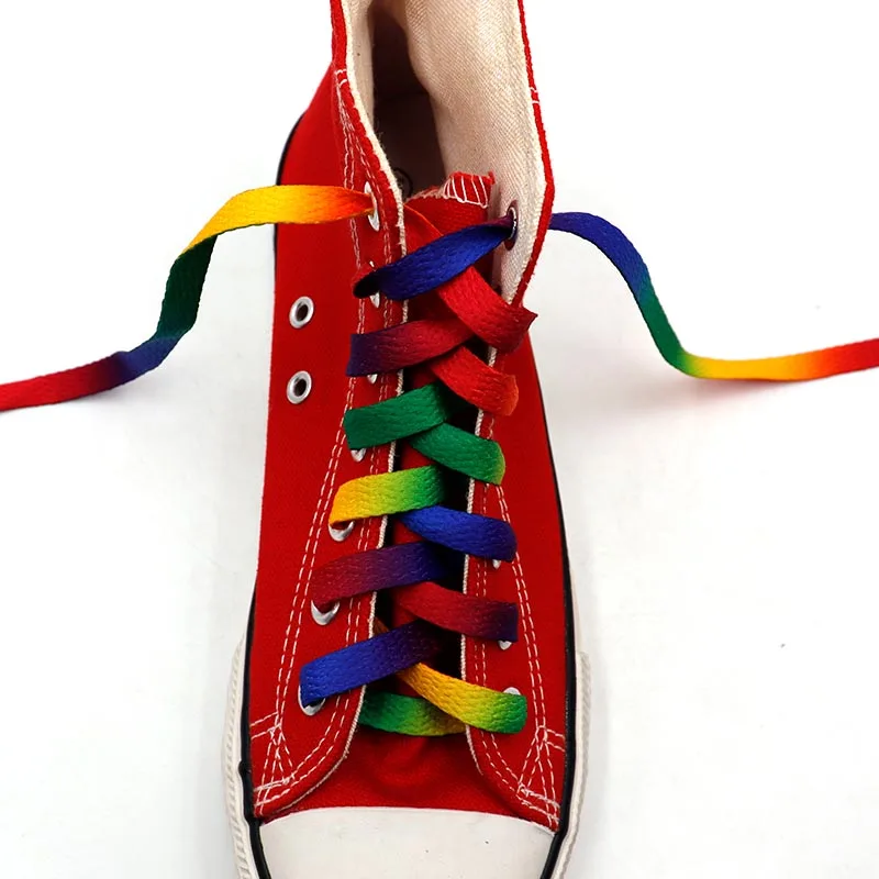 

Coolstring 60-100 см детская обувь аксессуар 7 мм Shoecord Радуга плоские кружева неоновые огни теплопередача хлопковая лента с принтом дропшиппинг