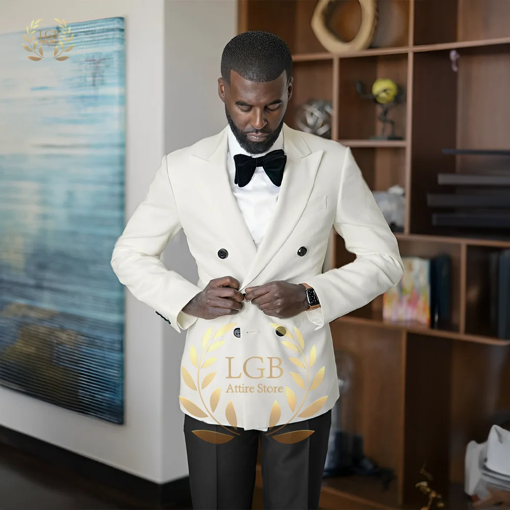 Heren ivoor pak jurk 2-delige набор (jas + broek) Brute bruiloft/feest/дер-гарнитура