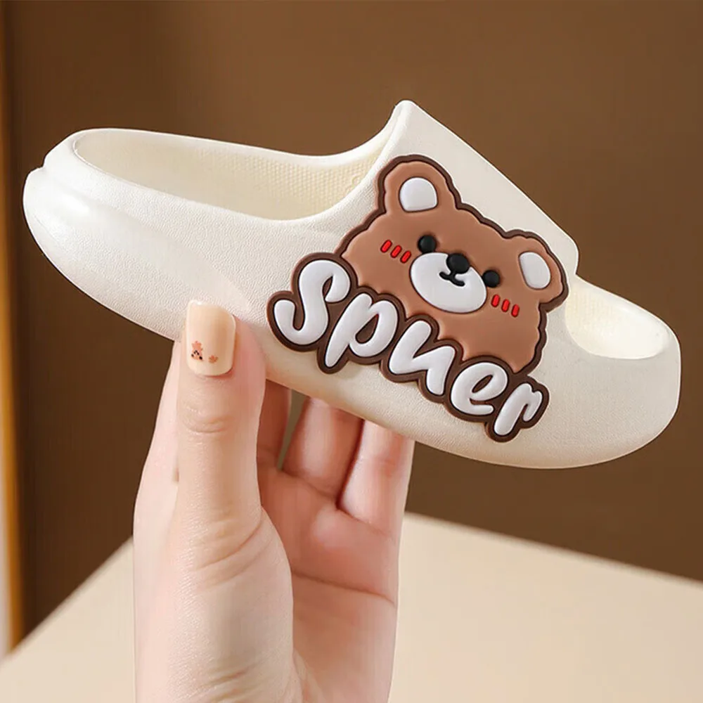 Тапочки детские с мультяшным рисунком мягкие Нескользящие летняя пляжная обувь