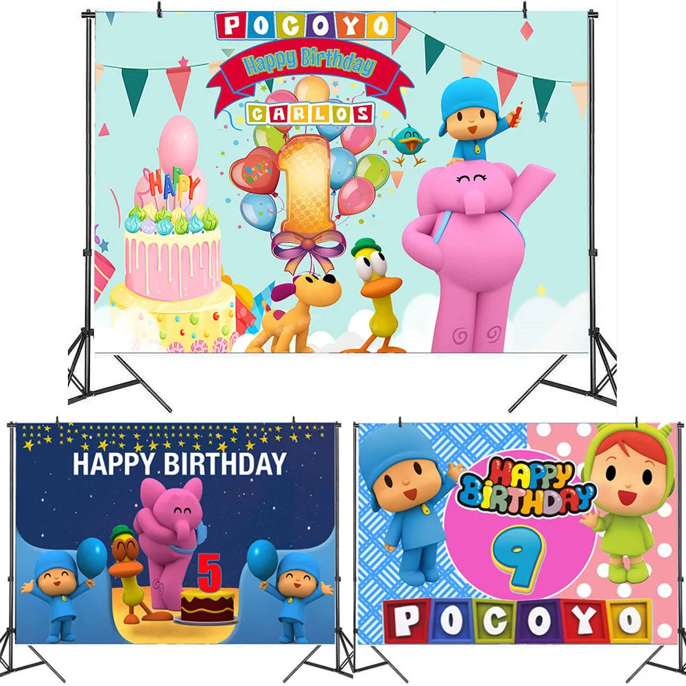 Pocoyo праздничный фон для вечеринки товары дня рождения задняя крышка украшения