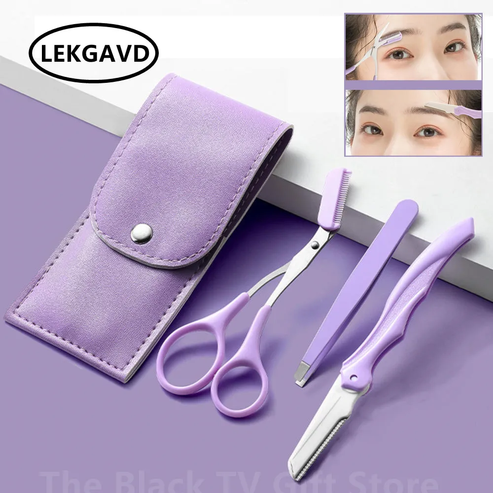 

Eyebrow Trimming Knife Set Eyebrow Face Razor for Women Professional Eyebrow Scissors with Comb Brow Trimmer Scraper Accessories