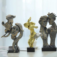 nordic abstract face resin sculpture figurines statue for home livingroom decoration accessories
