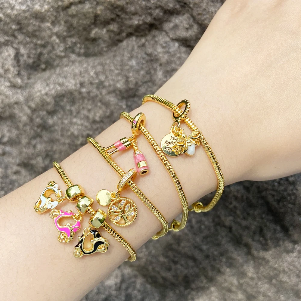 Браслеты FLOLA с подвесками в виде сердца из дерева жизни для женщин модные